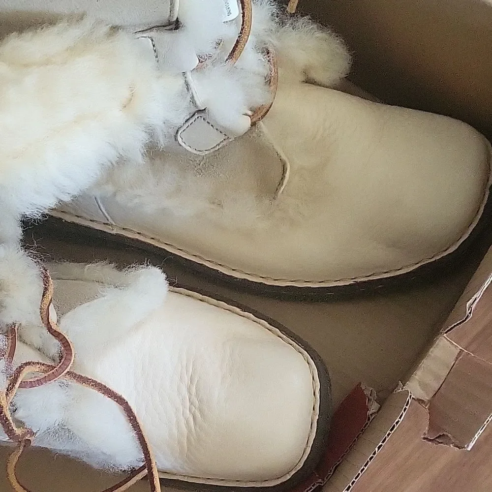 Born Cream and Tan Winter Boots